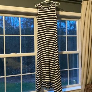 J Crew navy and ivory maxi dress